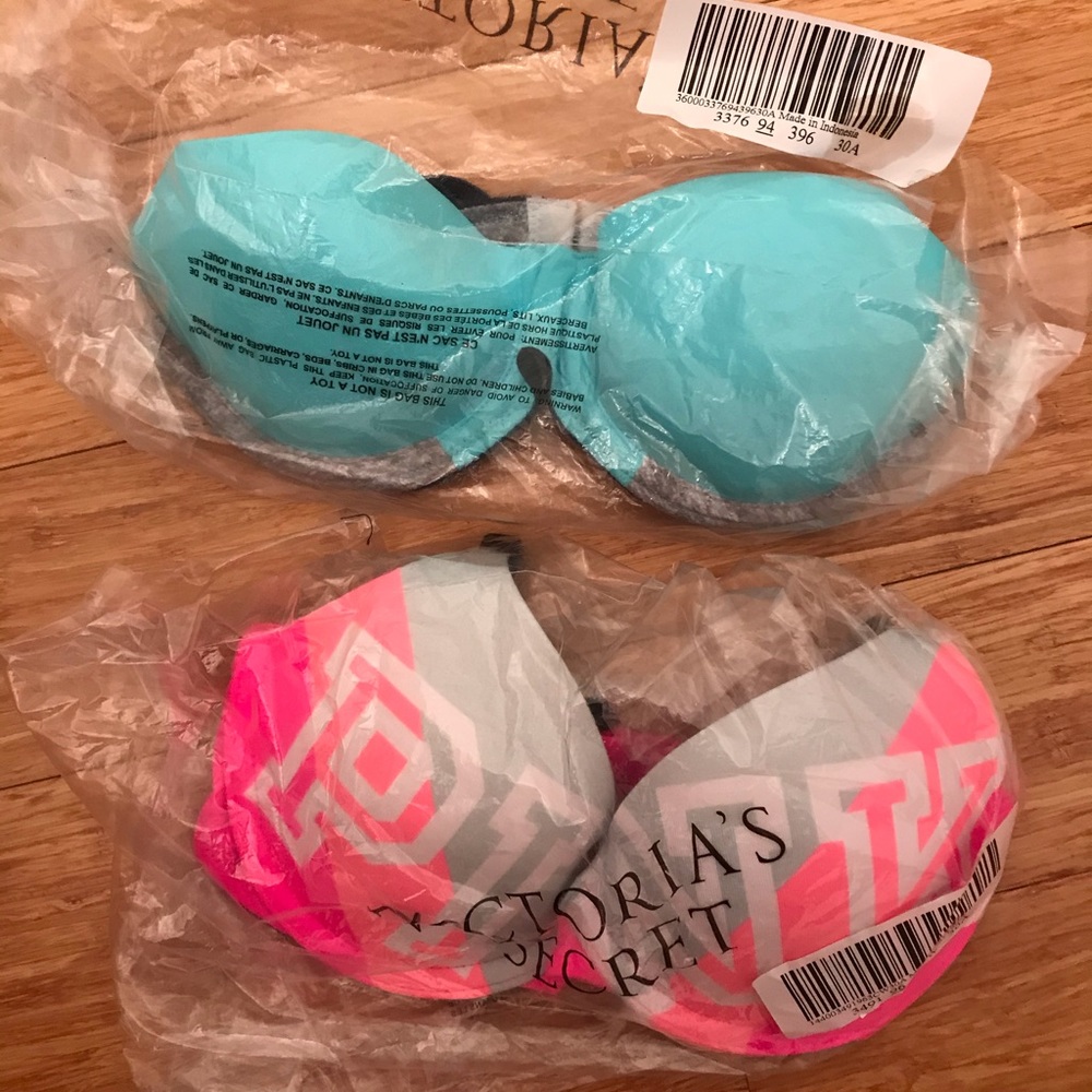 TWO NWT PINK T-Shirt Bras 30A